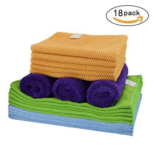 On amazon cleaning rags thmer 18 pcs microfiber cleaning cloths for kitchen car windows glass bathroom highly absorbent no fabric soft microfiber 12x16 inches
