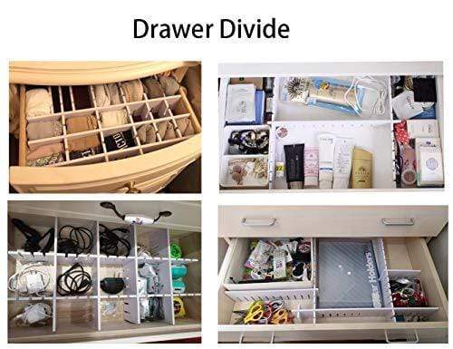 Top drawer organizers diy grid dividers wood plastic for closet underwear ties socks kitchen bureau dresser charging line white 8pack