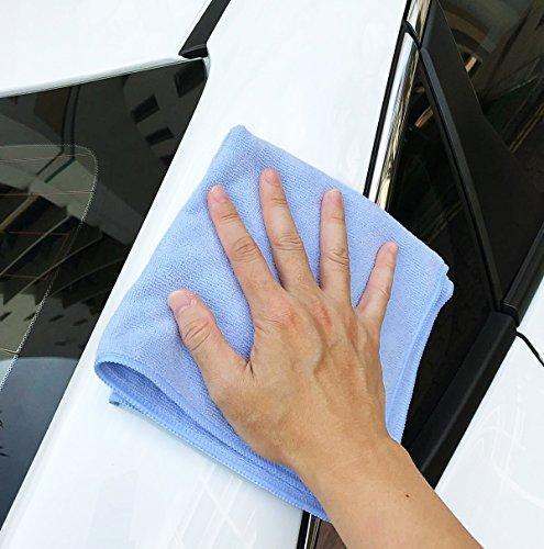 Shop here vibrawipe microfiber cloth pack of 8 pieces all blue microfiber cleaning cloths high absorbent lint free streak free for kitchen car windows