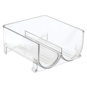 Amazon best mdesign plastic free standing wine rack storage organizer for kitchen countertops table top pantry fridge holds wine beer pop soda water bottles stackable 2 bottles each 8 pack clear