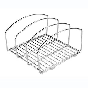 Buy now decoformax metal wire cookware organizer rack for kitchen cabinet pantry and shelves organizer holder with three slots for cookie trays muffin tins bread pans cutting boards