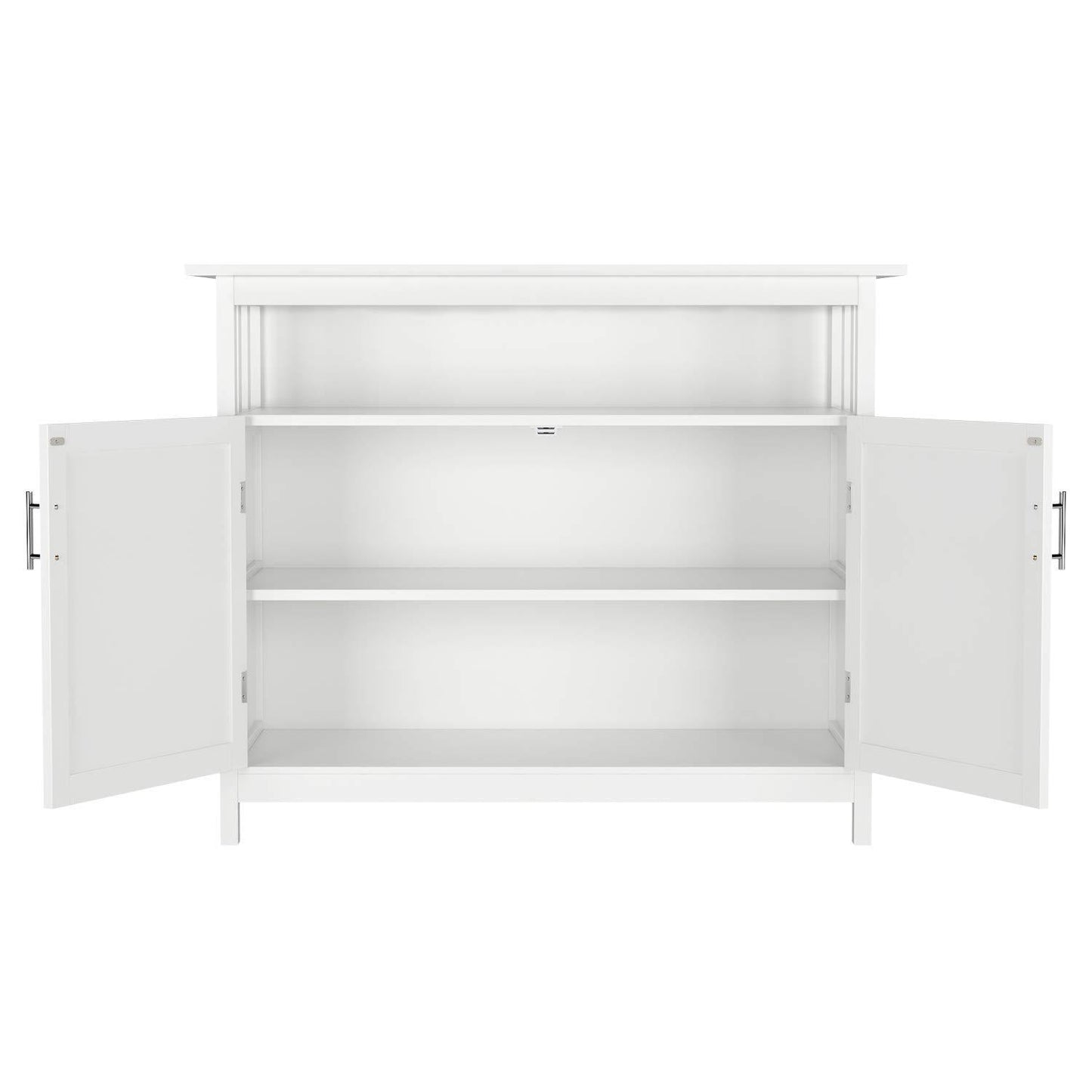 Storage homfa kitchen sideboard storage cabinet large dining buffet server cupboard cabinet console table with display shelf and double doors white