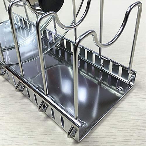 Organize with adjustable rack pot lid pan shelf dish drainer shelves multifunctional organizers for the kitchen large with 7 holders