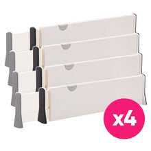 Get diommell 4 pack adjustable dresser drawer dividers organizers plastic expandable drawer organization separators for kitchen bedroom closet bathroom and office drawers white