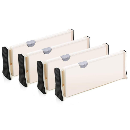 Explore 4 pack adjustable drawer dividers organizer separators good grips dresser organizer for bedroom bathroom closet baby drawer desk kitchen storage