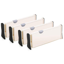 Explore 4 pack adjustable drawer dividers organizer separators good grips dresser organizer for bedroom bathroom closet baby drawer desk kitchen storage