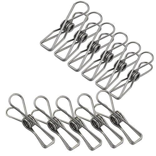 Save on lystaii 80pcs stainless steel clothes pins utility clips hooks clothespin clothesline clip 2 2inch for outdoor indoor drying home laundry office cord clothespins kitchen tools fastener socks scarfs