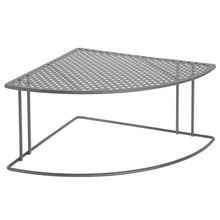 Amazon best mdesign rustic metal corner shelf 2 tier storage organizer for kitchen cabinet pantry shelf counter holds dishes baking supplies canned goods spices rounded design 2 pack graphite gray