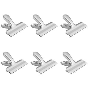 Exclusive chip bag clips 3 inches wide stainless steel chip clips for bread coffee food bags office school kitchen home usage clips6 pack