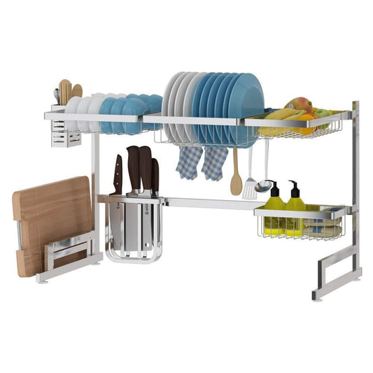 Over The Sink Dish Drying Rack Dish Drainer for Kitchen Sink Stainless Steel Over The Sink Shelf Storage Rack (Sink Length ≤ 32.5 inch)