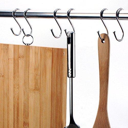 Organize with yumore s hook pro chef kitchen tools stainless steel double s hooks set kitchen spoon pan pot holder rack heavy duty s hook for door shelf storage organizer bathroom bedroom and office pack of 5