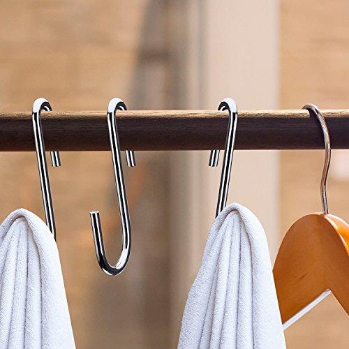 Order now 40 pack heavy duty s hooks stainless steel s shaped hooks hanging hangers for kitchenware spoons pans pots utensils clothes bags towers tools plants silver