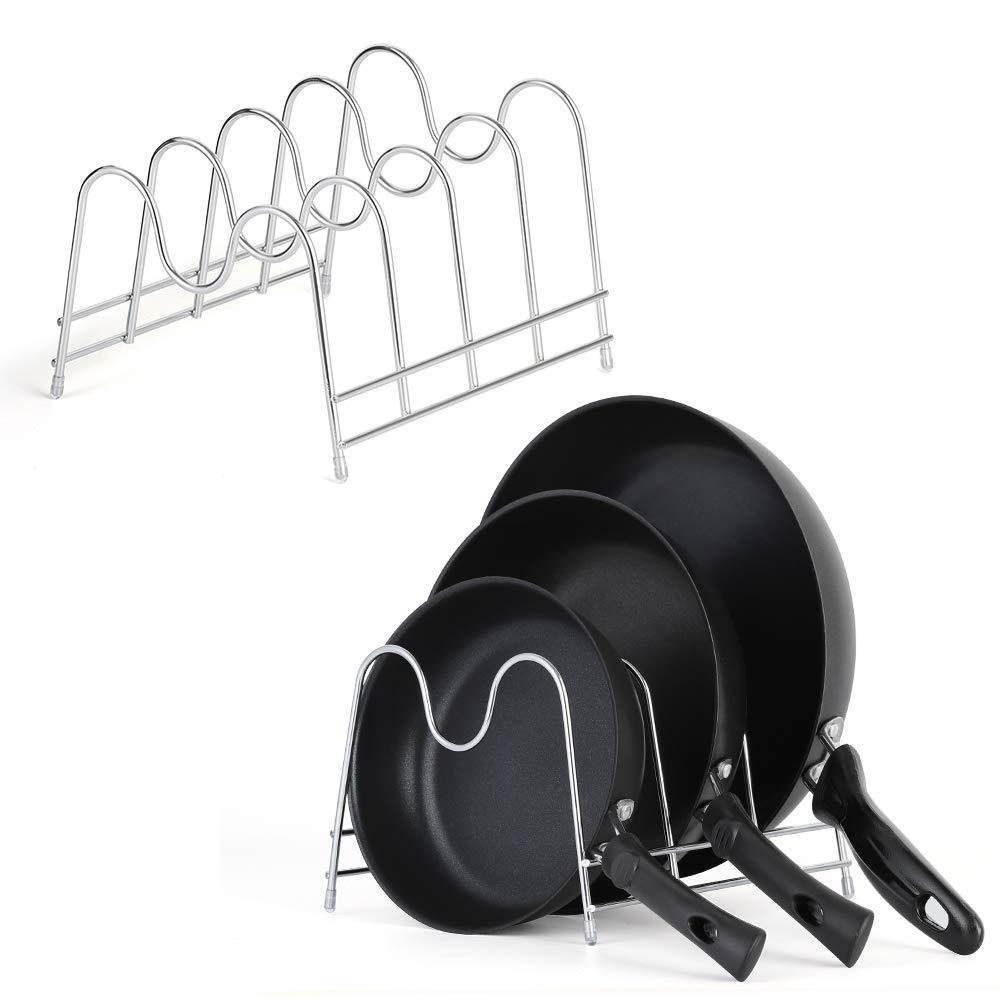 Buy now nex 2 pack kitchen cabinet pan and pot lid organizer rack holder