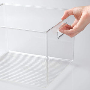 Order now mdesign plastic storage organizer container bins holders with handles for kitchen pantry cabinet fridge freezer large for organizing snacks produce vegetables pasta food 8 pack clear