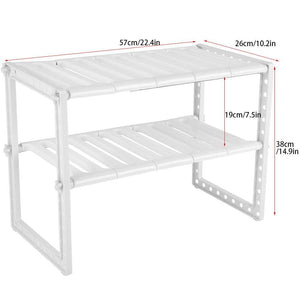 Amazon best telescopic stand storage shelf 2 tiers under sink organizers expandable storage space saving for kitchen garden home