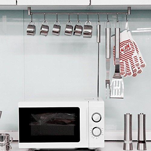 Best squelo kitchen rail rack wall mounted utensil hanging rack stainless steel hanger hooks for kitchen tools pot towel