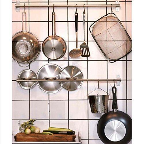 Order now fasthomegoods stainless steel gourmet kitchen wall rail with 10 large s hooks