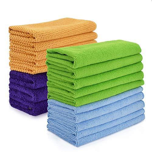 Get cleaning rags thmer 18 pcs microfiber cleaning cloths for kitchen car windows glass bathroom highly absorbent no fabric soft microfiber 12x16 inches