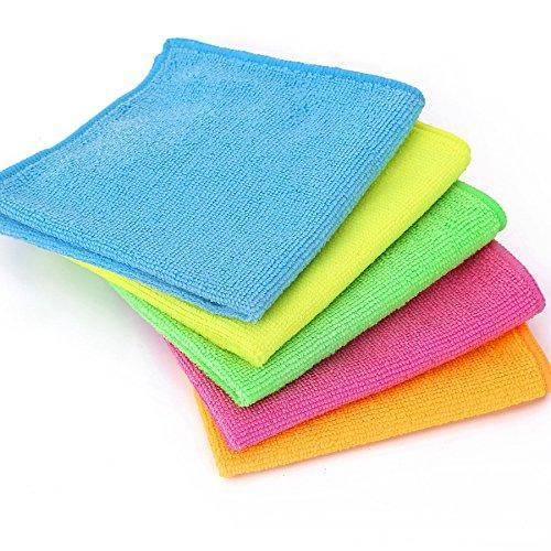 Products microfiber cleaning cloth hijina pack of 20 size 12 x12 for cleaning tasks in the kitchen bathroom dining room and more plain 5 colors x 4