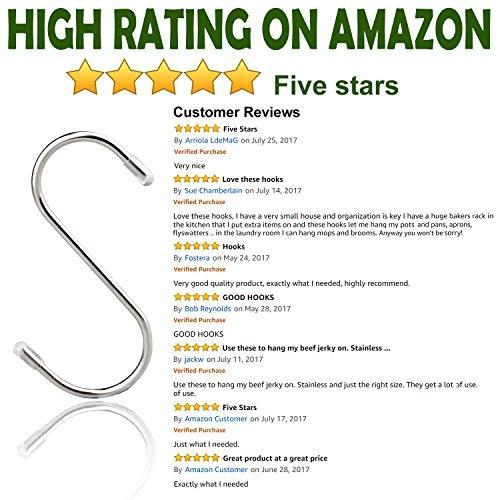 Top 20 pack s shaped hooks stainless steel metal hangers hanging hooks for kitchen work shop bathroom garden