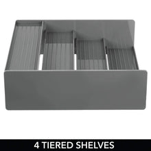 Products mdesign plastic kitchen spice bottle rack holder food storage organizer for cabinet cupboard pantry shelf holds spices mason jars baking supplies canned food 4 levels 2 pack charcoal gray