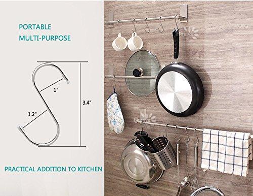 Top rated 20 pack s shaped hooks stainless steel metal hangers hanging hooks for kitchen work shop bathroom garden