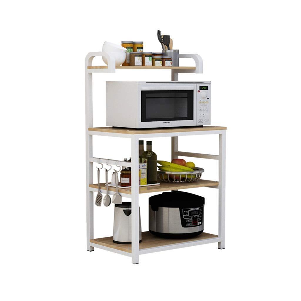 Shelf Microwave Oven Storage Rack Kitchen Tableware Shelves Counter and Cabinet 4 Layer White (Color : White, Size : 132cm)