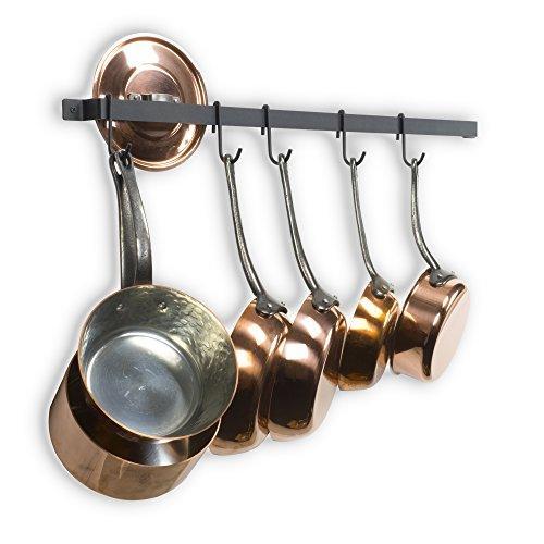 New wallniture kitchen rail organizer iron hanging utensils rack with hooks frosty black 30 inch