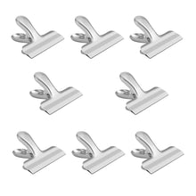 Great coideal chip bag clips 8 pack 3 inch wide stainless steel heavy duty food snack clip clamps for kitchen office large metal all purpose air tight seal grip clips for coffee freezer silver