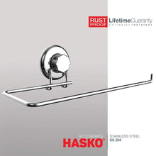 New hasko accessories suction cup paper towel holder chrome plated stainless steel bar for bathroom kitchen chrome