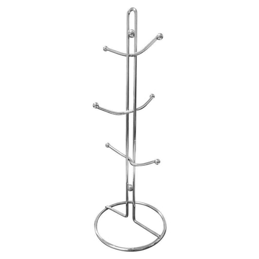 Shop here evelots mug holder rack metal mug tree kitchen organizer holds 6 cups chrome 1