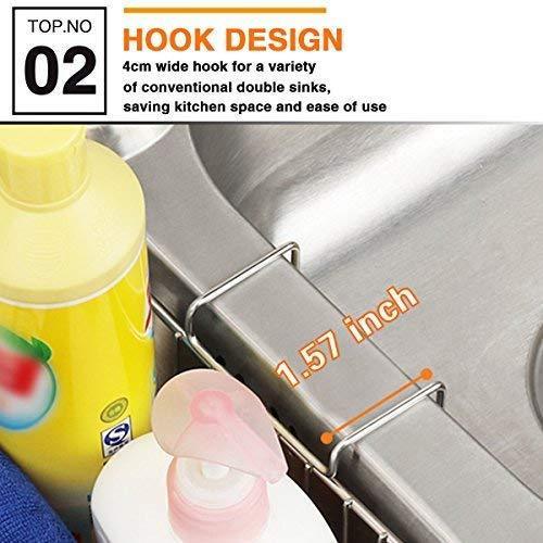 Online shopping chilholyd sponge holder sink caddy sink organizer caddy kitchen brush soap stainless steel hanging drain basket for soap brush dishwashing liquid sink organizer drainer rack