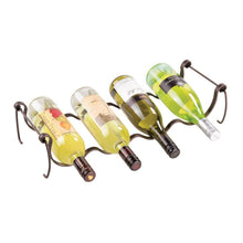New mdesign metal wire wine rack and water bottle storage organizer holder for kitchen countertops pantry fridge freestanding stackable each holds 4 bottles 4 pack bronze