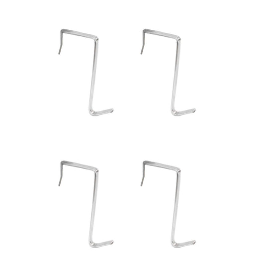 4 Packs Over The Door Hooks, Cubicle Hooks for Hanging, Stainless Steel Heavy Duty Door Hooks for Clothes, Towels, Purse Hanger Hooks for Bathroom, Closet Back of Door Hooks (Sliver)