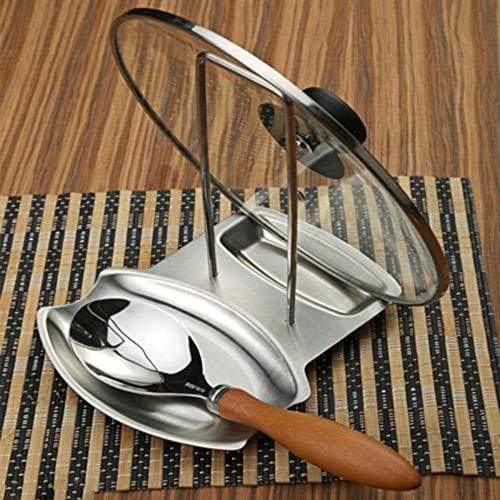 Get farmerly stainless steel pan stand pot cover rack lid spoon rest holder kitchen tool new