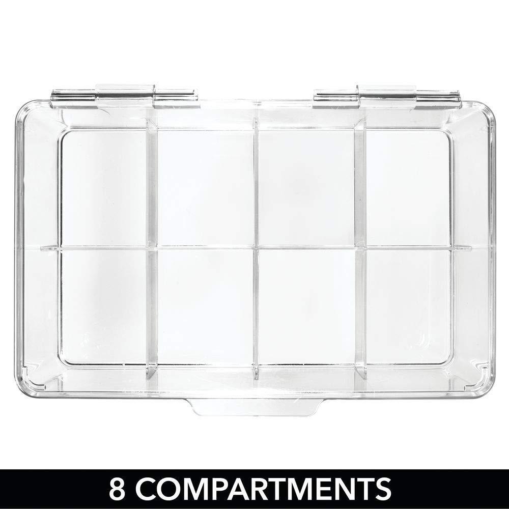 Home mdesign stackable plastic tea bag holder storage bin box for kitchen cabinets countertops pantry organizer holds beverage bags cups pods packets condiment accessories clear