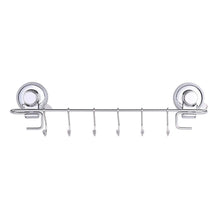 Featured yamazihd strong stainless steel towel shower rack hook vacuum suction cup wall mounted rack bar rail hanger with 6 sliding hooks for kitchen and bathroom tools