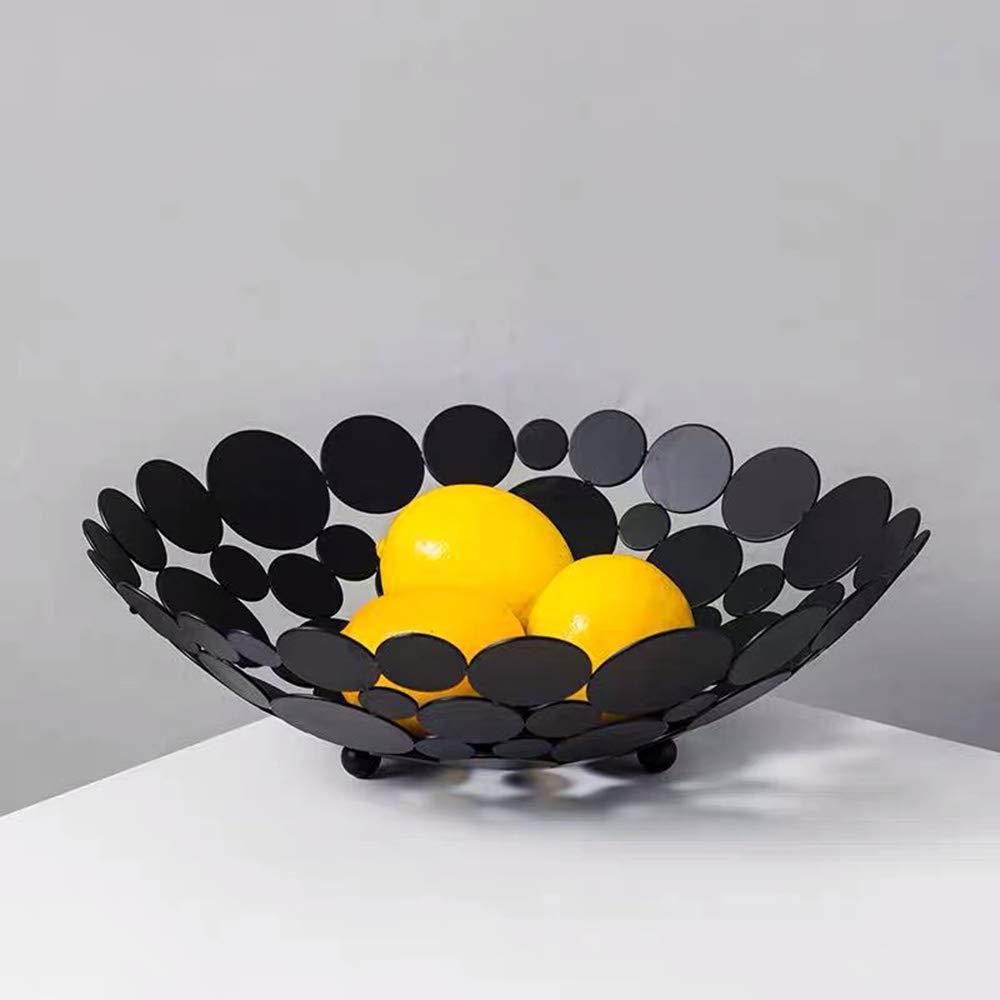 Best seller  littlemu modern creative fruit basket bowl for kitchen counters luxury large metal iron table centerpiece stand for serving fruit snack and home decorative balls black
