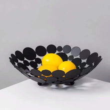 Best seller  littlemu modern creative fruit basket bowl for kitchen counters luxury large metal iron table centerpiece stand for serving fruit snack and home decorative balls black