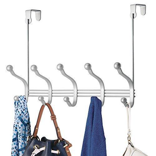 Vibrynt Decorative Over Door Hook Metal Storage Organizer Rack for Coats, Hoodies, Hats, Scarves, Purses, Leashes, Bath Towels, Robes, Men and Women Clothing