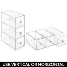 Shop for mdesign plastic kitchen pantry cabinet countertop organizer storage station with 3 drawers for coffee tea sugar packets sweeteners creamers drink pods packets 4 pack clear