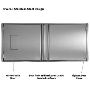 Try ciogo outdoor kitchen cabinets 31x21 inch double wall bbq doors 304 all brushed stainless steel double bbq access doors for bbq island bbq grill outdoor kitchen or outside cabinet built in