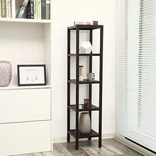 Storage songmics 100 bamboo bathroom shelf 5 tier multifunctional storage rack shelving unit bathroom towel shelf for kitchen livingroom bedroom hallway brown ubcb55z