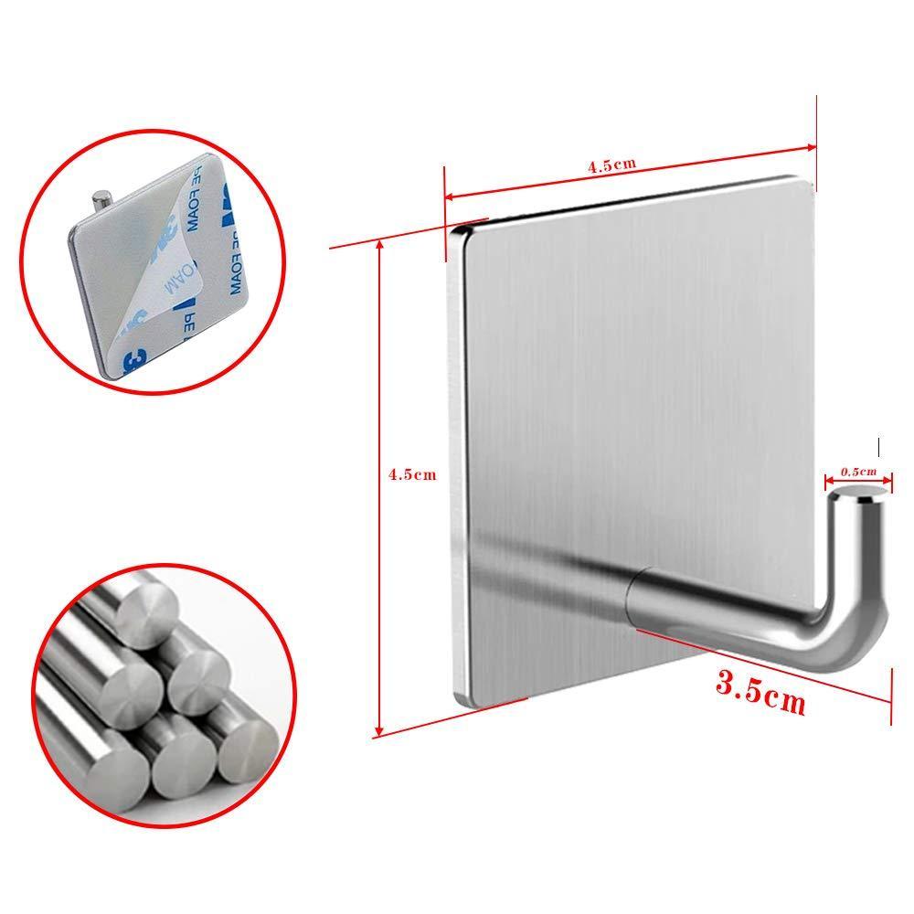 Best seller  usbnovel towel hooks bathroom hook self adhesive hooks office hooks hanging keys for kitchen stick on wall stainless steel 4 packs