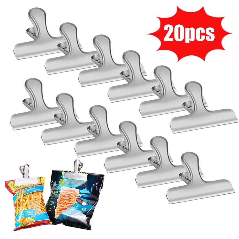 Cheap 20pcs stainless steel clips lovestown 3 inches wide chip clips bag clips heavy duty clips for perfect for air tight seal grips on coffee food bread bags office kitchen home usage