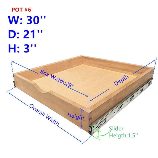 Purchase elysian roll wood tray drawer boxes kitchen organizers cabinet slide out shelves pull out shelf include 2 pack full extension side sliders 2 rear mounting brackets pot 6 30w x 21d