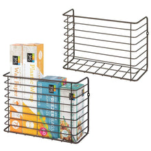 Save on mdesign farmhouse metal wire wall cabinet door mount kitchen storage organizer basket rack mount to walls and cabinet doors in kitchen pantry and under sink 2 pack bronze