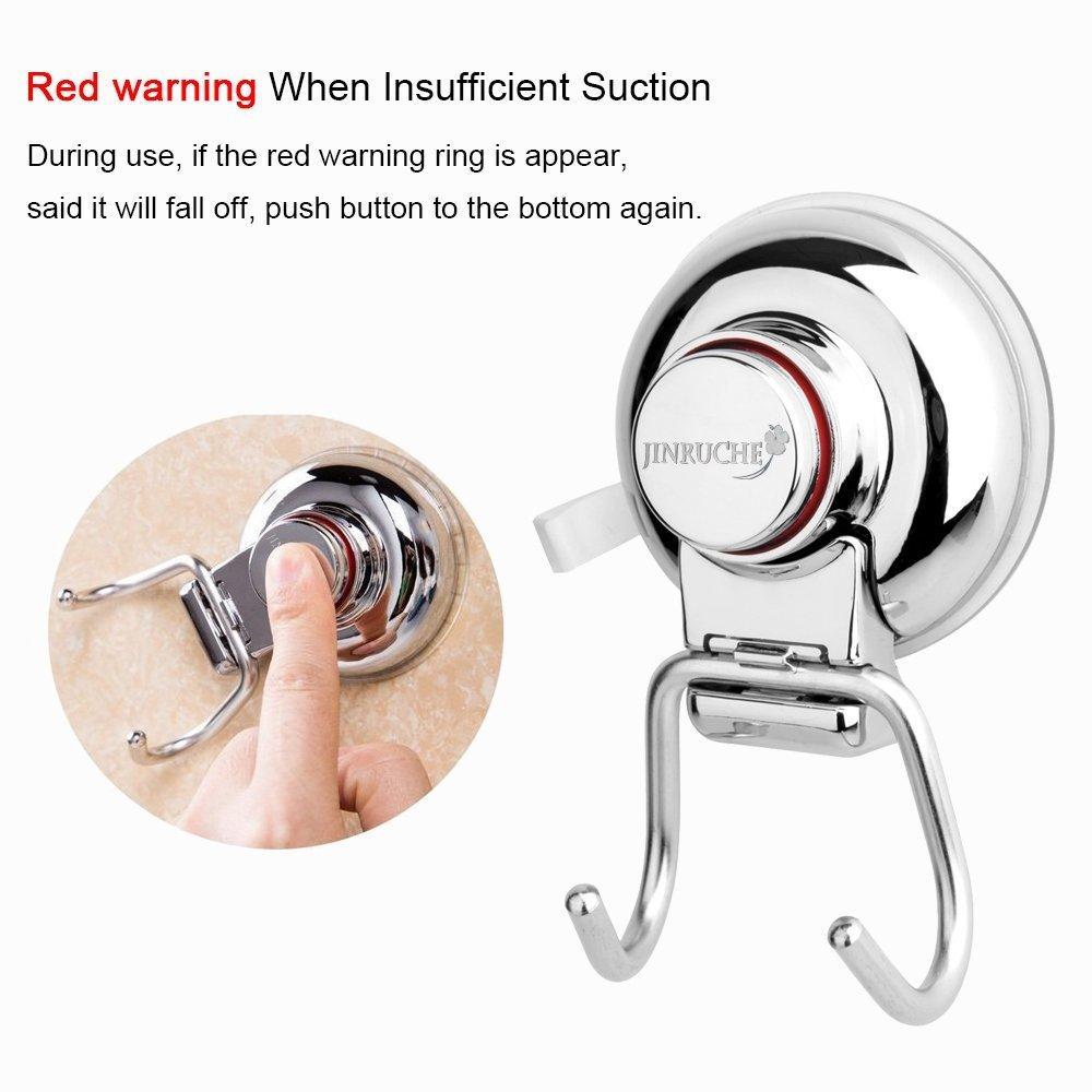 Featured jinruche suction cup hooks strong stainless steel hooks for kitchen bathroom towel robe shower bath coat removable hooks for flat smooth wall surface never rust stainless steel 2 pack