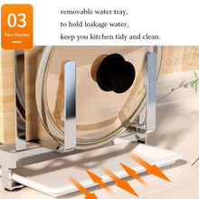 Save on multifunctional cutting board and knife holder stainless steel organizer with anti slippery mat and bottom removable water tray kitchen utensils storage drying drainer rack for knives pot cover fork