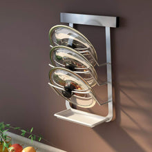 Great ctystallove wall hanging pot pan lid rack metal storage holder shelf for kitchen cooking utensils organizer with draining board 2